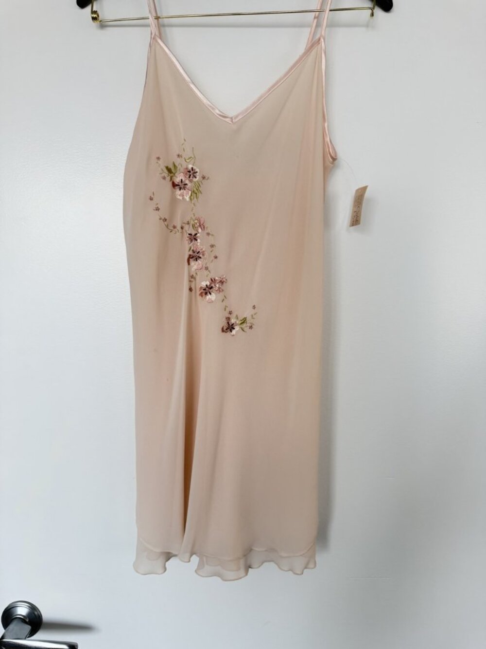 California Dynasty Vtg Blush Floral Slip Dress M